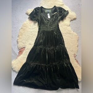 Anthropologie somerset velvet velour maxi dress NWT